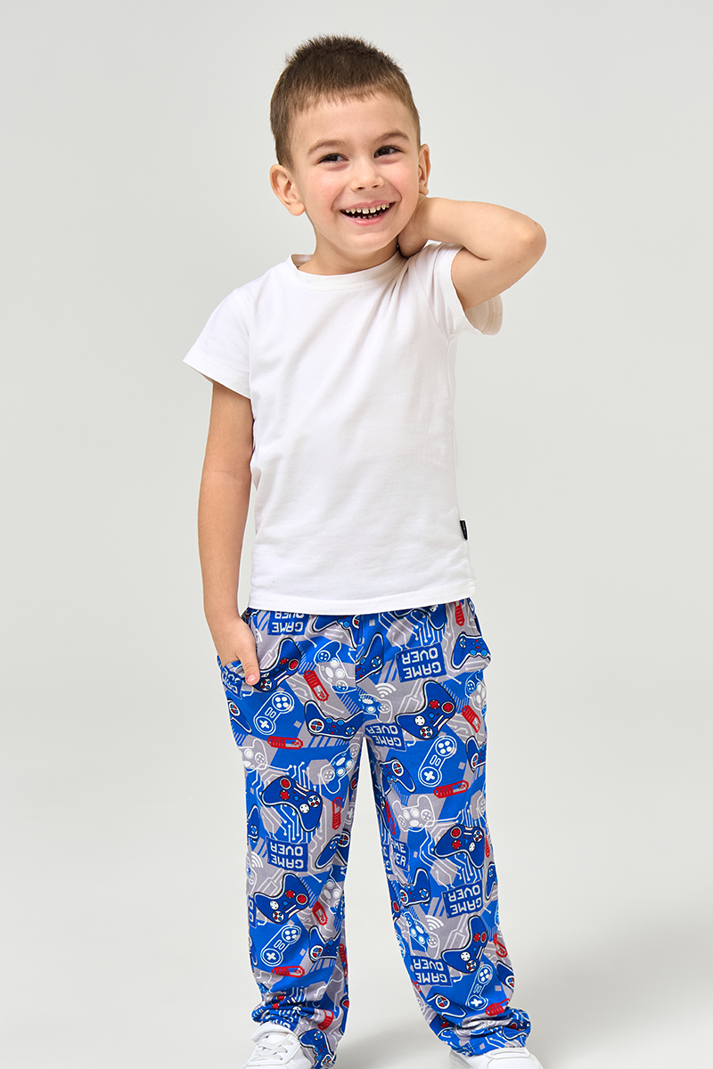 Customized Kids Bamboo T-Shirts, Relaxed Short-Sleeved Long Pants Pajama Sets