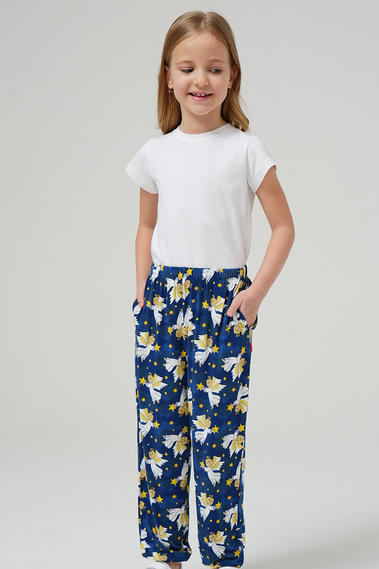Customized Kids Bamboo T-Shirts, Relaxed Short-Sleeved Long Pants Pajama Sets-2416525009