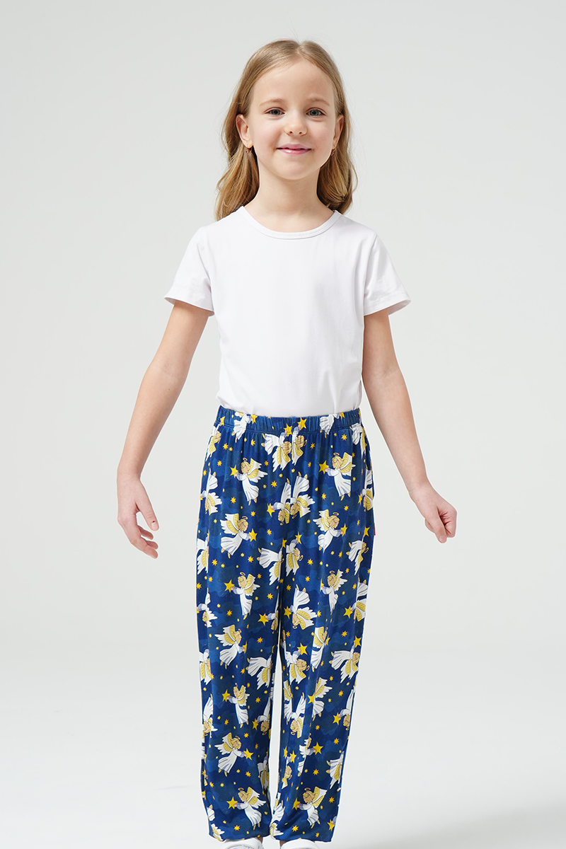 Customized Kids Bamboo T-Shirts, Relaxed Short-Sleeved Long Pants Pajama Sets-2416525009