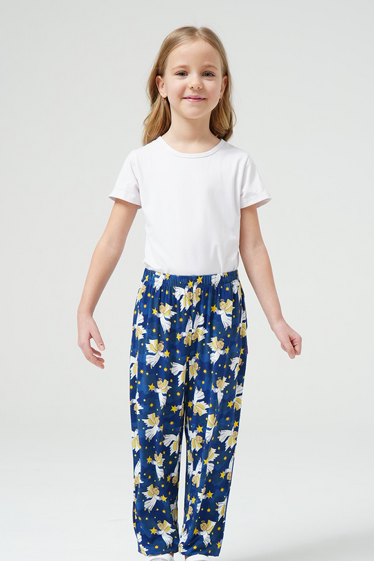 Customized Kids Bamboo T-Shirts, Relaxed Short-Sleeved Long Pants Pajama Sets-2416525009