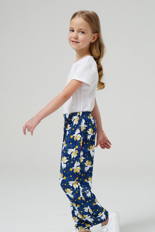 Customized Kids Bamboo T-Shirts, Relaxed Short-Sleeved Long Pants Pajama Sets-2416525009