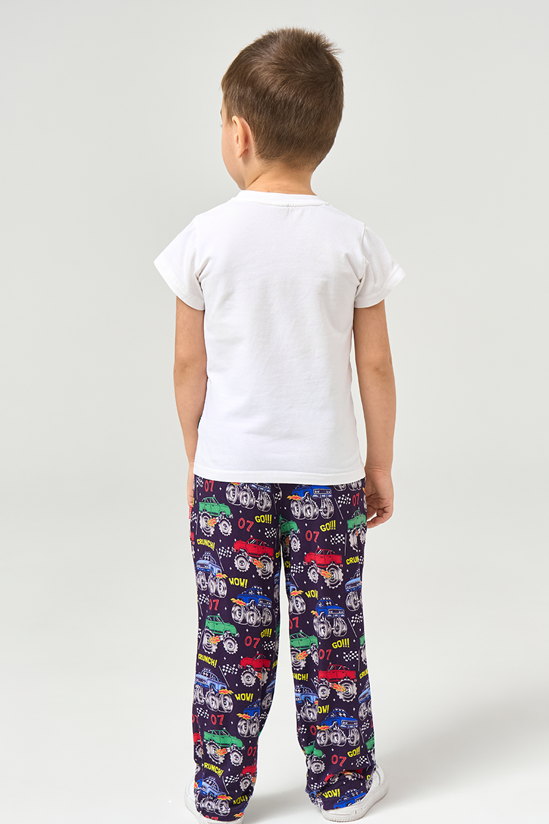 Customized Kids Bamboo T-Shirts, Relaxed Short-Sleeved Long Pants Pajama Sets-2416520270