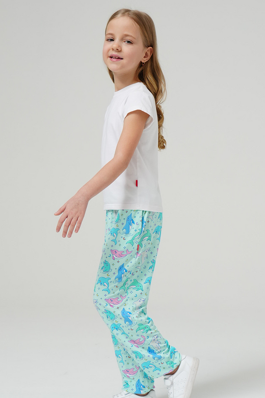 Customized Kids Bamboo T-Shirts, Relaxed Short-Sleeved Long Pants Pajama Sets-2416525009