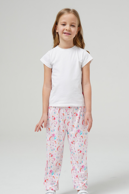 Customized Kids Bamboo T-Shirts, Relaxed Short-Sleeved Long Pants Pajama Sets-2416525009