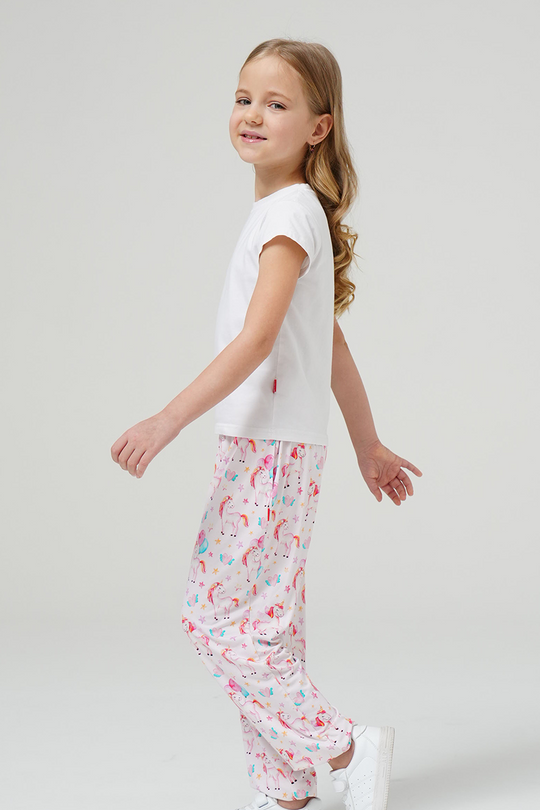 Customized Kids Bamboo T-Shirts, Relaxed Short-Sleeved Long Pants Pajama Sets-2416525009