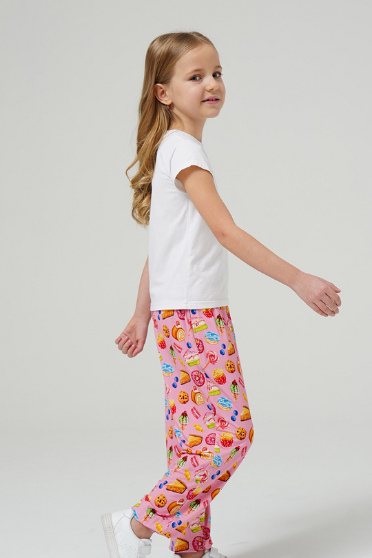 Customized Kids Bamboo T-Shirts, Relaxed Short-Sleeved Long Pants Pajama Sets