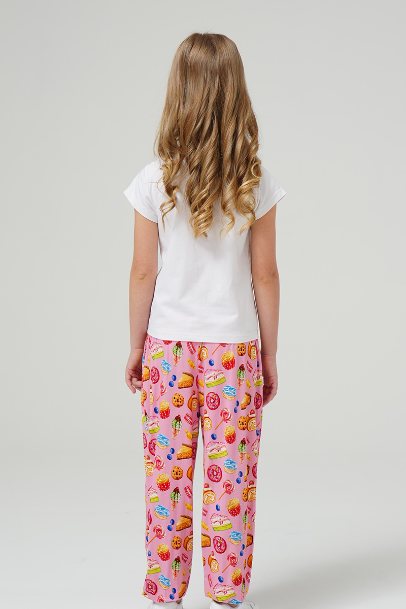 Customized Kids Bamboo T-Shirts, Relaxed Short-Sleeved Long Pants Pajama Sets-2416525009