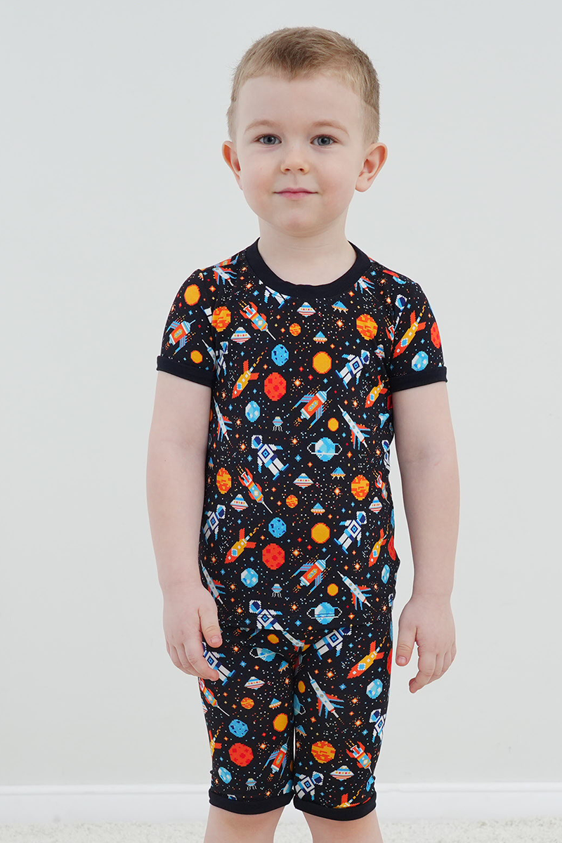 Customized Kids Bamboo T-Shirts, Short-Sleeved Shorts Pajama Sets Manufacturer-2416520356
