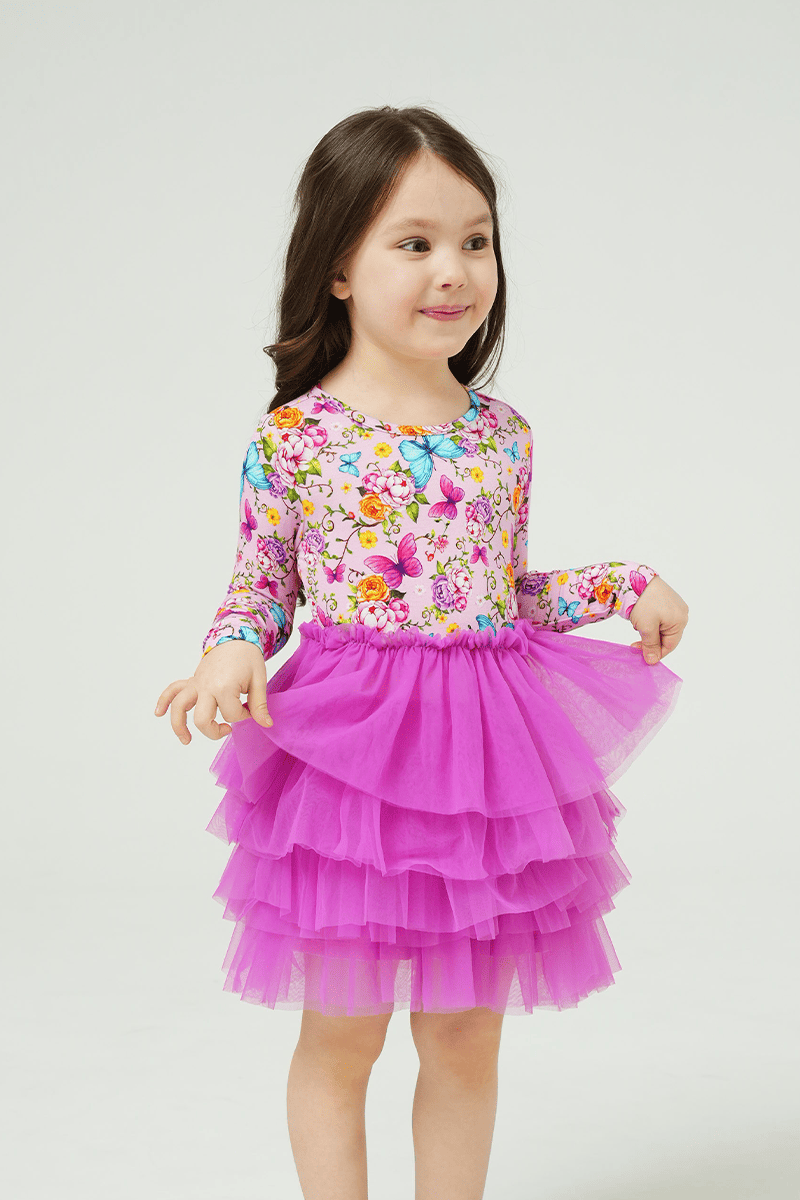 Customized Kids Knitted Long-Sleeved Dress