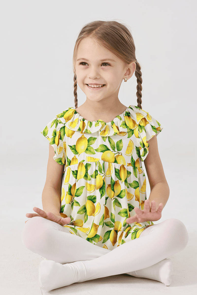 Customized Kids Knitted Short-Sleeved Tops and Long Bottoms-2416520297