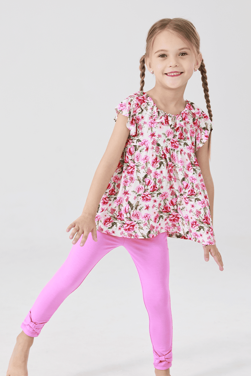 Customized Kids Knitted Short-Sleeved Tops and Long Bottoms-2416520297