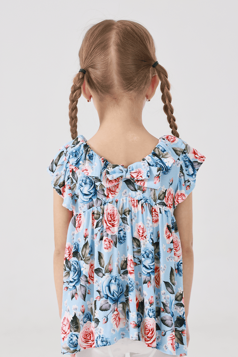 Customized Kids Knitted Short-Sleeved Tops and Long Bottoms-2416520297