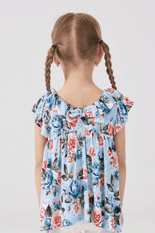 Customized Kids Knitted Short-Sleeved Tops and Long Bottoms-2416520297