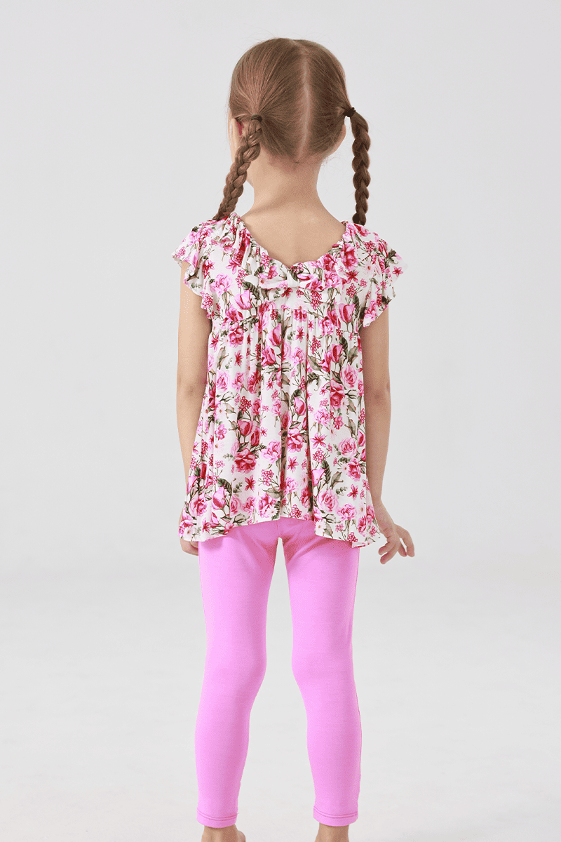 Customized Kids Knitted Short-Sleeved Tops and Long Bottoms-2416520297