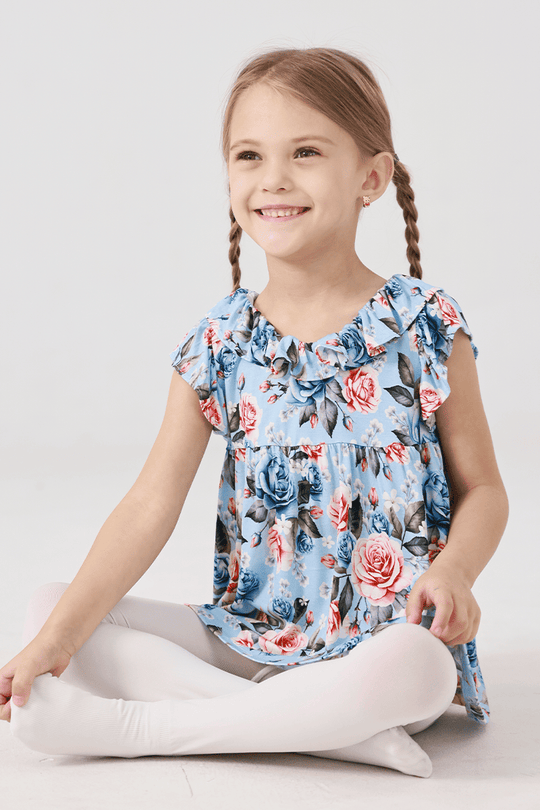 Customized Kids Knitted Short-Sleeved Tops and Long Bottoms-2416520297