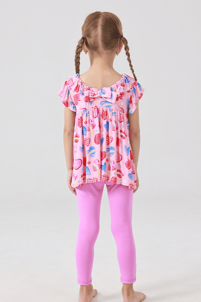 Customized Kids Knitted Short-Sleeved Tops and Long Bottoms-2416520297