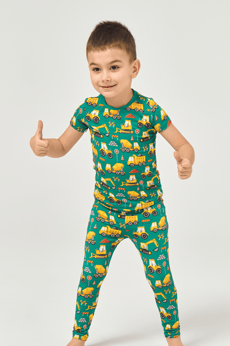 Customized Kids Bamboo Short-Sleeved Long Bottoms Knitted Suit