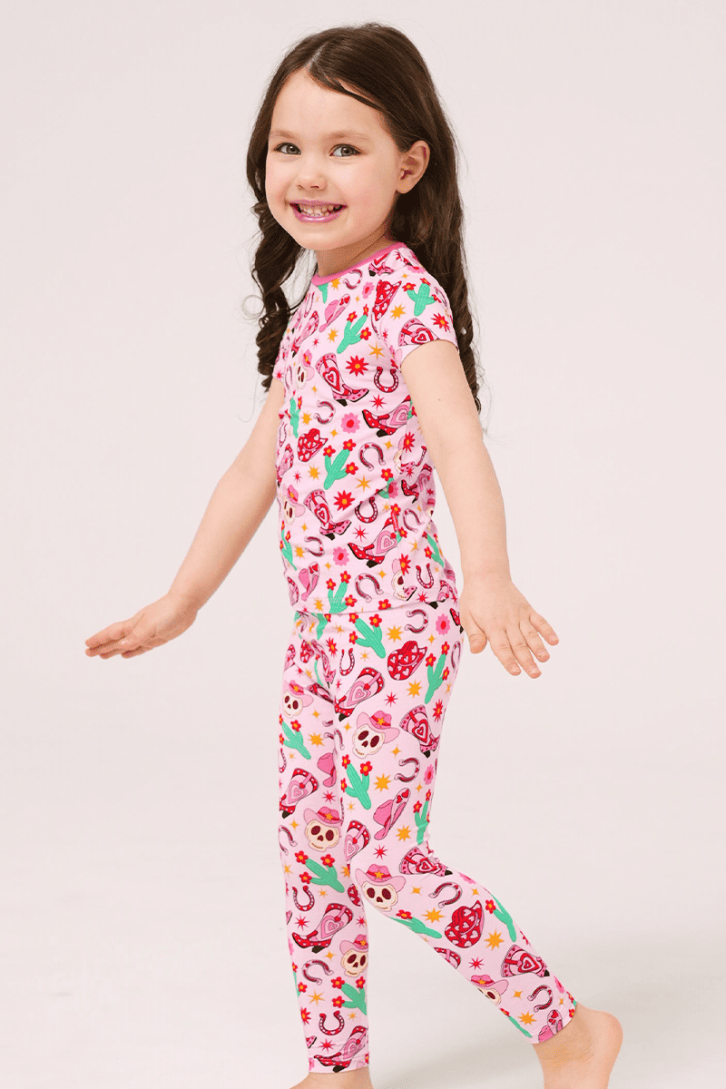 Customized Kids Bamboo Short-Sleeved Long Bottoms Knitted Suit-2416520402