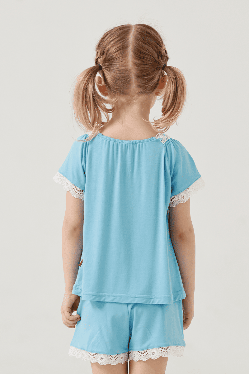 Customized Kids Bamboo Short-Sleeved Long Bottoms Knitted Suit-2416520402