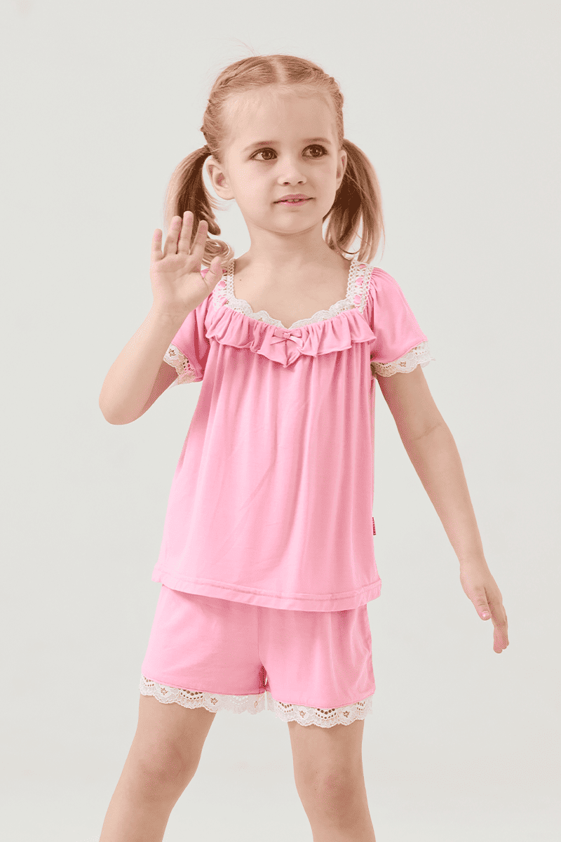 Customized Kids Bamboo Short-Sleeved Long Bottoms Knitted Suit-2416520402