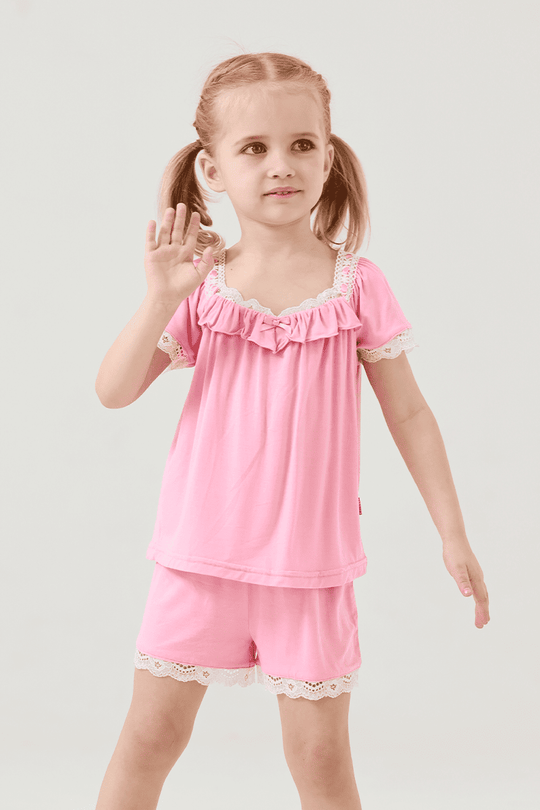 Customized Kids Bamboo Short-Sleeved Long Bottoms Knitted Suit-2416520402