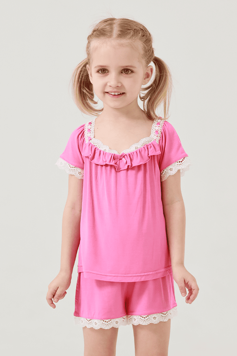 Customized Kids Bamboo Short-Sleeved Long Bottoms Knitted Suit-2416520402