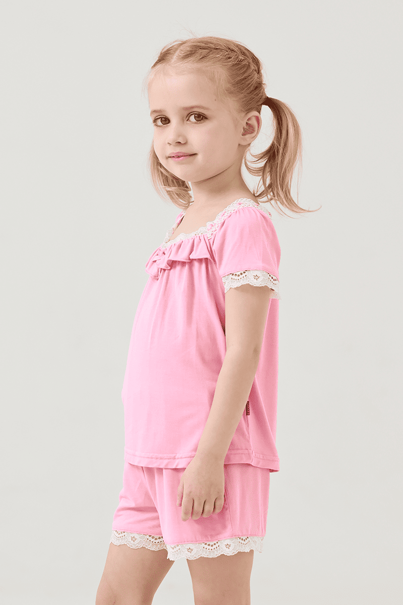 Customized Kids Bamboo Short-Sleeved Long Bottoms Knitted Suit-2416520402