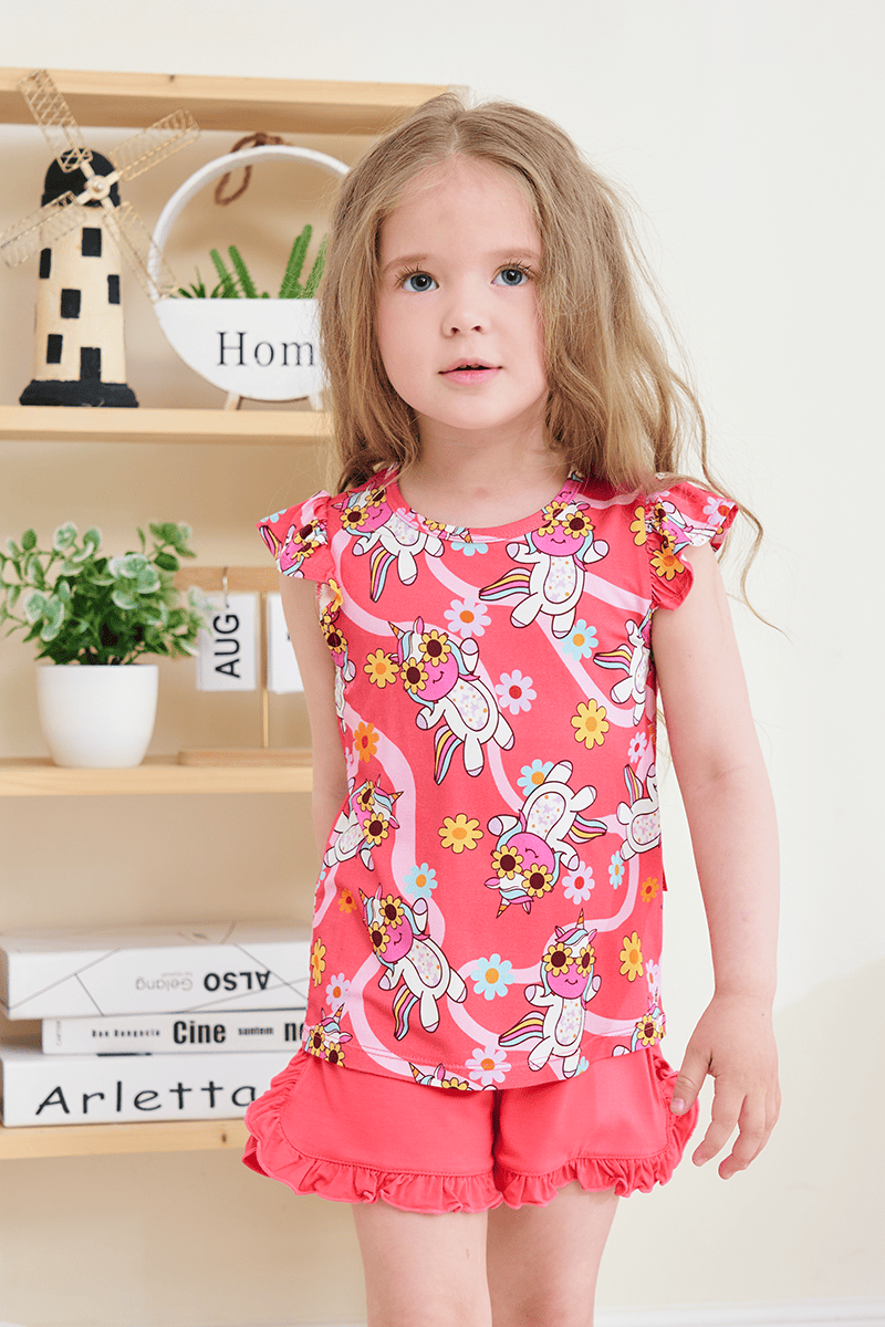 Customized Kids Sleeveless Shorts Knitted Suit, Plain Pajamas Suit-2416520105