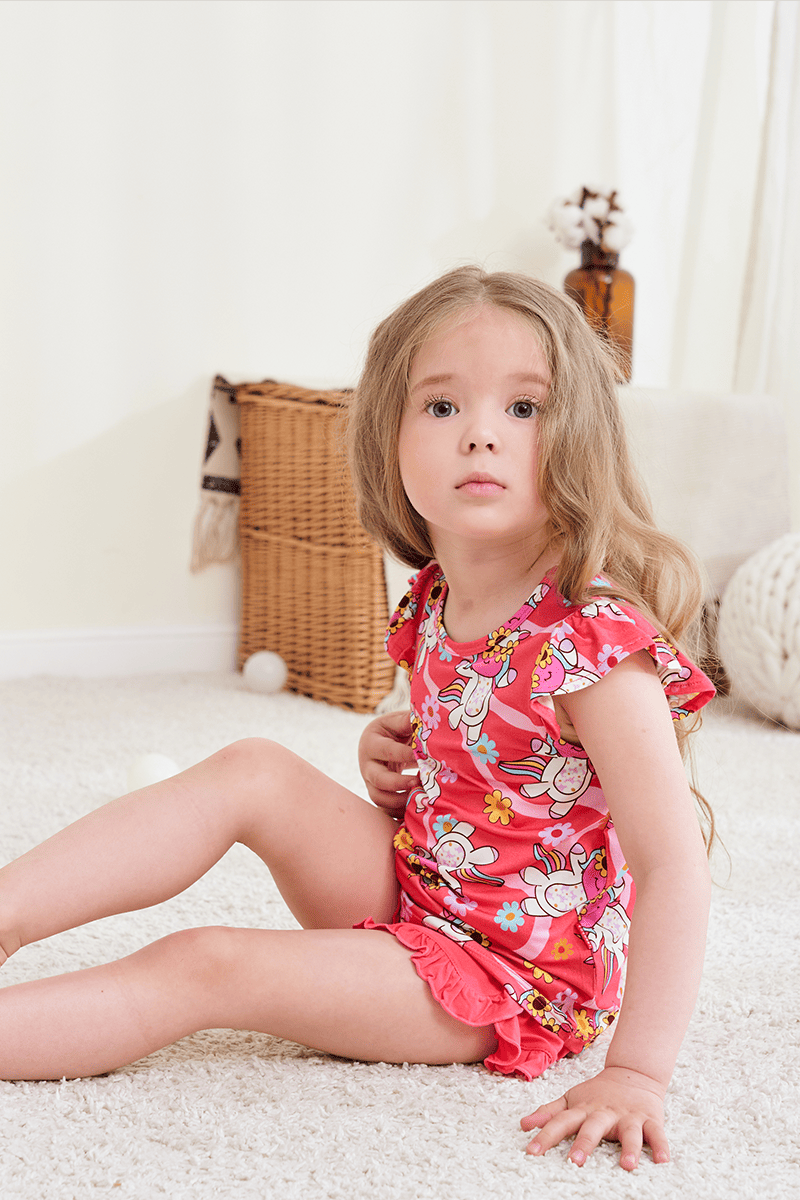 Customized Kids Sleeveless Shorts Knitted Suit, Plain Pajamas Suit-2416520105