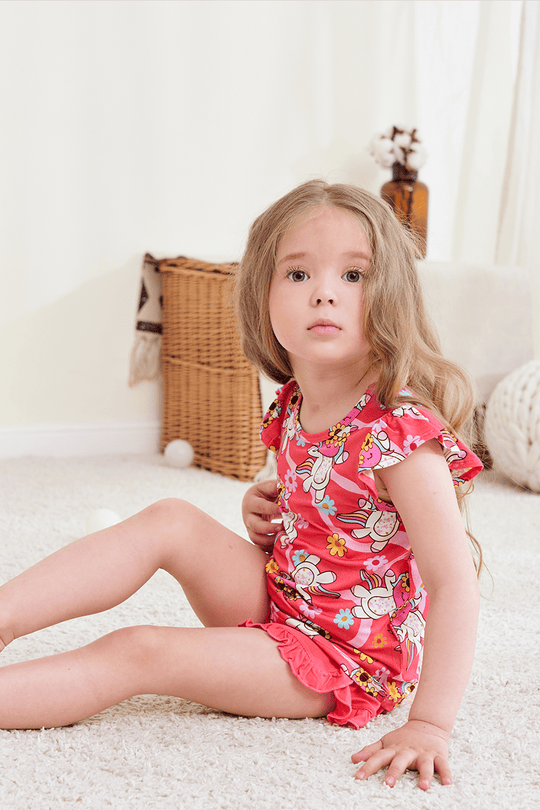 Customized Kids Sleeveless Shorts Knitted Suit, Plain Pajamas Suit-2416520105