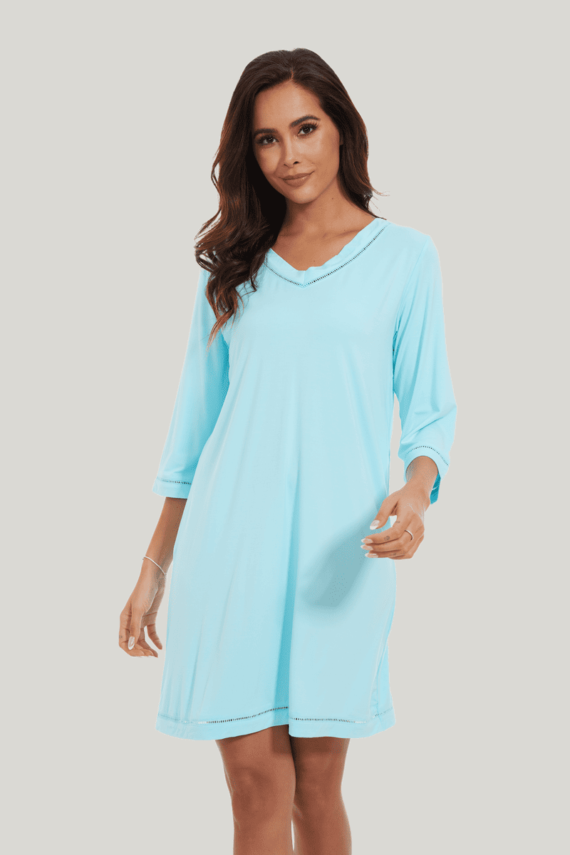 Women'S Bamboo Spandex Christmas Printed Long Sleeve Nightdress