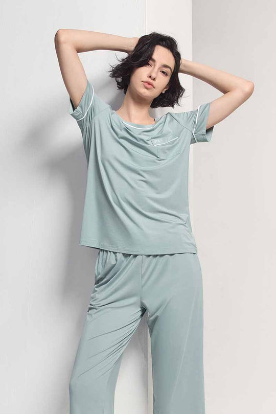 Private Label Women'S Pajama Factory, Production Of Soft Bamboo Pajamas With Pockets