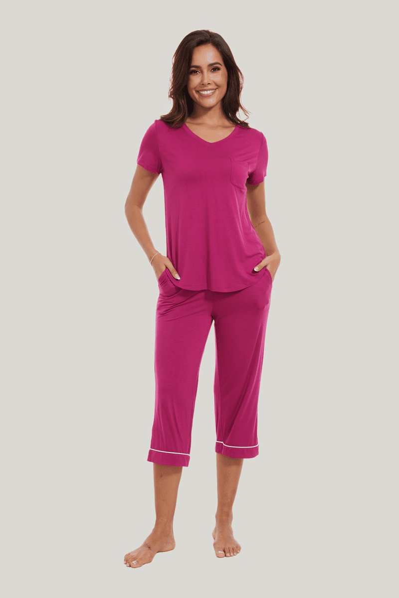 Customized Women'S Short-Sleeved Capri Pants Pjs Factories
