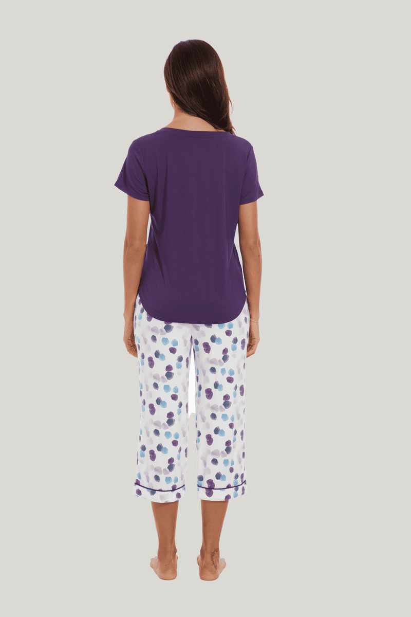 Customized Women'S Short-Sleeved Capri Printed Pjs Factories-2311820301