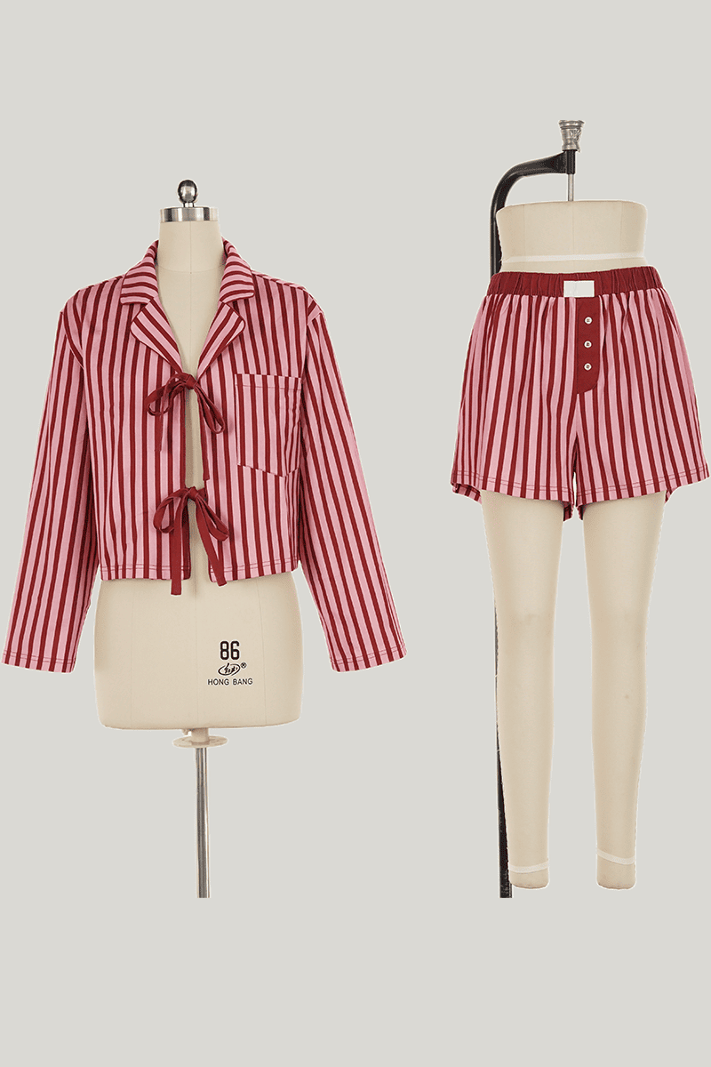 Customized_Striped_Pajama_Sets_Full_Cotton_Pj_Sets_Factory