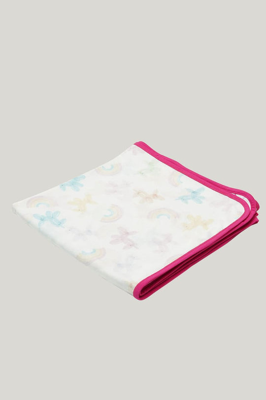 Soft Breathable Newborn Bamboo Viscose Blanket Swaddle Rainbow Print-2315580169