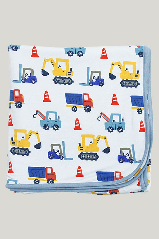 Double-Layer Skin-Friendly Soft Bamboo Viscose Baby Blanket Swaddle Excavator Pattern-2416340019