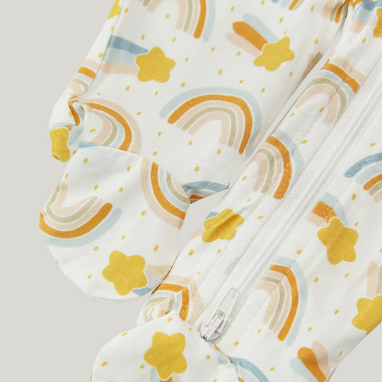 Footed Baby Knit Long-sleeve Long Pants Bamboo Baby Sleepsuits-2311820093