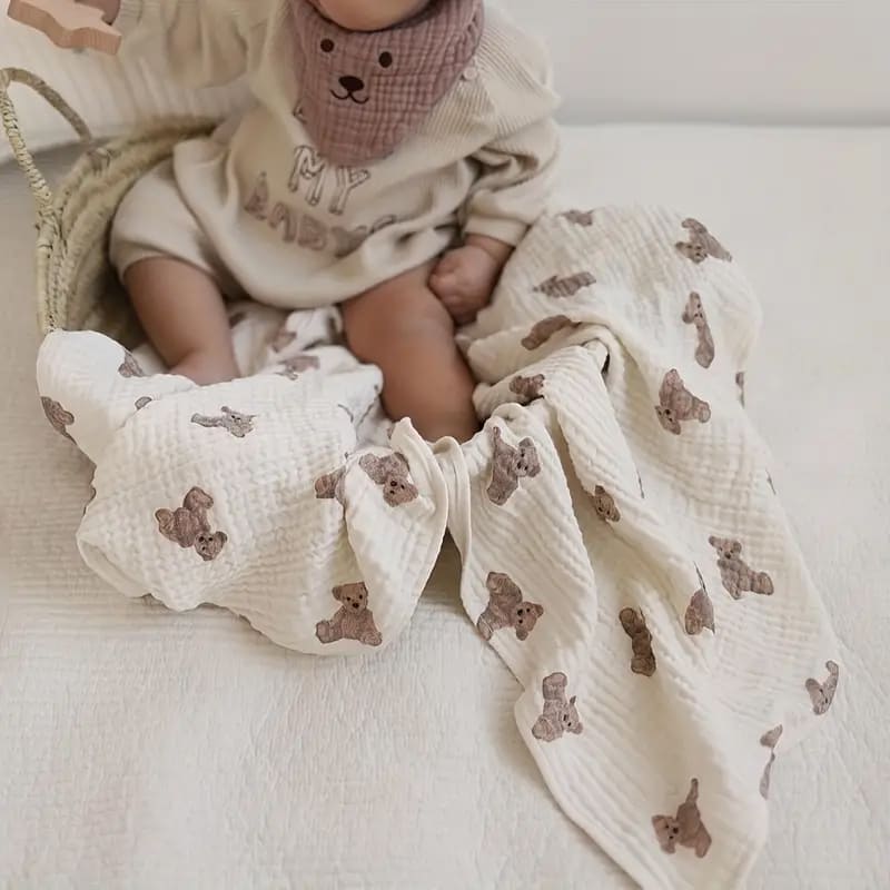 Allergy-free And Itch-free Infant Cotton Swaddle Comfy Cotton Gauze Blanket