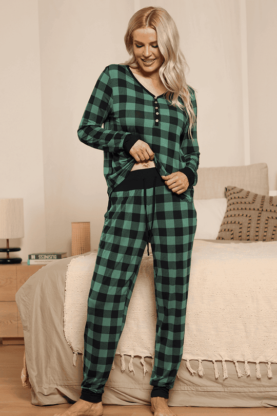 Ladies' Drawstring Hem Pajama Set