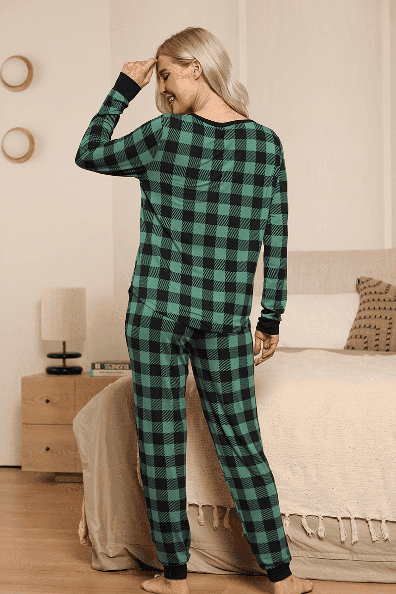 Ladies' Drawstring Tightened Hem Pajama Set-2411740058