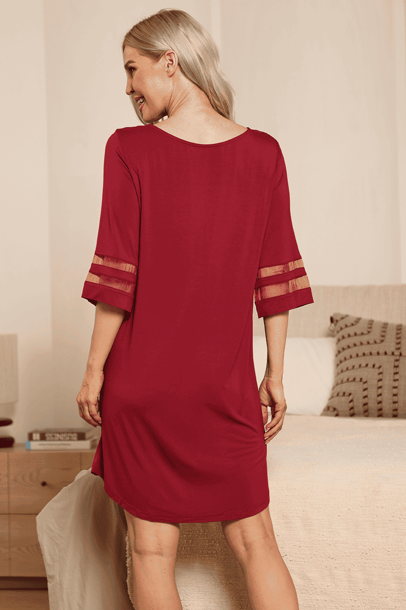 Ladies' Medium Long-Sleeved Bamboo Nightgown-2415500068