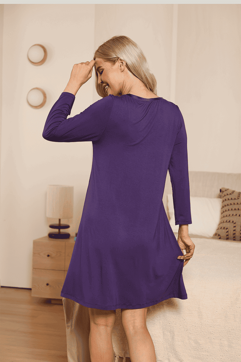 Ladies' Relaxed Long-Sleeved Bamboo Nightgown