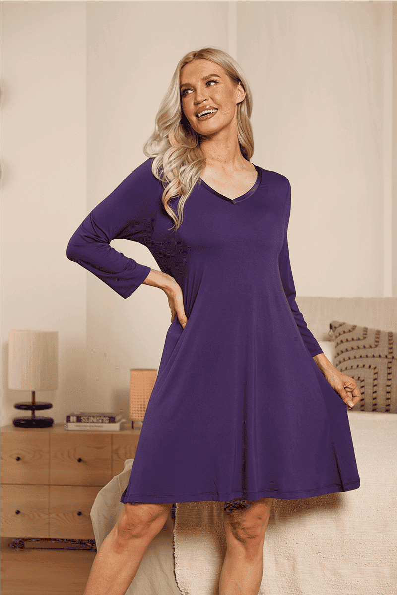 Ladies' Relaxed Long-Sleeved Bamboo Nightgown