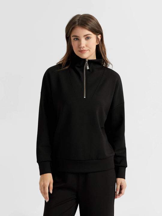Custom Lenzing Modal Blend Air-Layer Half-Zip Pullover Hoodie Supplier