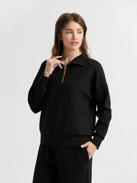 Custom Lenzing Modal Blend Air-Layer Half-Zip Pullover Hoodie Supplier