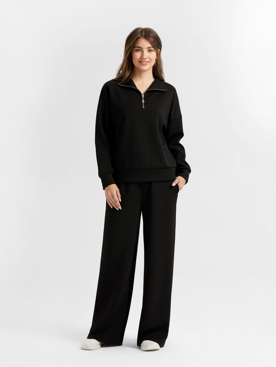 Custom Lenzing Modal Blend Air-Layer Half-Zip Pullover Hoodie Supplier
