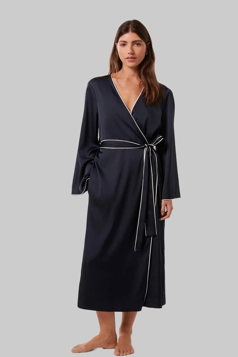 Women'S Piped Robe, Luxurious Women'S Dressing Gown Factory