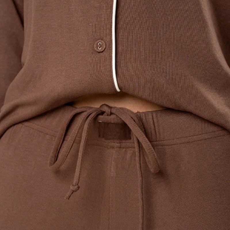 Women'S Long-Sleeved And Long-Pants Bamboo Piped Pajamas Manufacturer