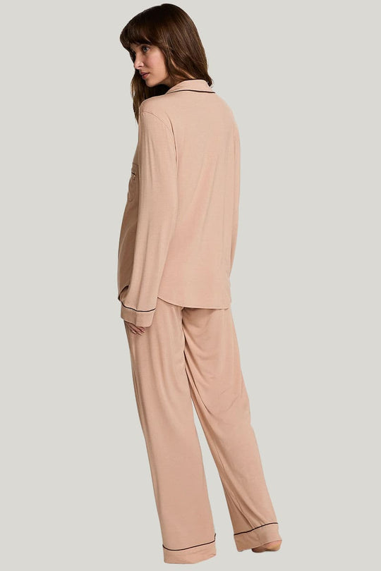 Women'S Relaxed Piped Pajamas, Luxury Bamboo Piped Pajamas Wholesale Manufacturer